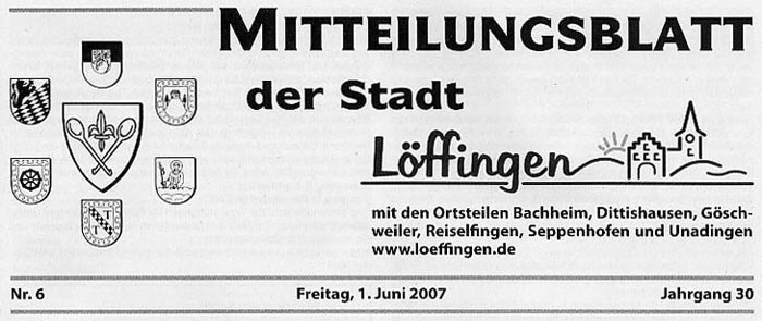 Mitteilungsblatt der Stadt Löffingen